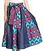 Sakkas Dayo Circle Mid Skirt with Elastic Waist Colorful Ankara African Wax Dutch