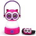 Kids Camping Lantern with Headlamp LED Light | Outdoor Adventure Flashlight for Children | Safe & Durable Camping Gear | AA Battery Powered | Kids' Night Camping Essential | Pink Owl