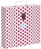TUNES-TOTE 'FOLDING DOTS PINK' LP VINYL RECORD STORAGE CASE, 12