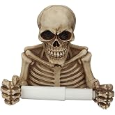 Skull Toilet Paper Holder Retro, Halloween Decorations Wall Mount Toilet Tissue Paper Roll Storage Holder Stand Gothic Bathroom Accessory (Color)