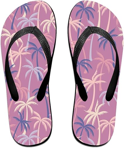 Amazon.com: SWIMGJ528 Coconut Palm Tree Pattern Adults Summer Beach Colorful Printing Slippers 