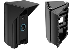 Ayotu Waterproof Adjustable(30 to 60 Degree) Angle Mount for Ring Video Doorbell Wired, Doorbell Mounting Bracket with Weatherproof Cap Wedge Corner Holder, 1Pack Black