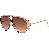 Teumire Trendy Oversized Aviator Sunglasses for Women Men Retro Big Large Shield Sun Glasses Vintage Shades