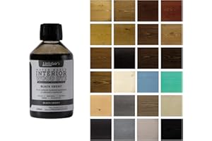 Littlefair's Wood Stain Water Based - 8.5oz/250ml - Indoor Furniture Stain Light & Dark Finishes - Special Non Toxic & Eco Friendly Formula - Wood Stain for Crafts - Color: Black Ebony