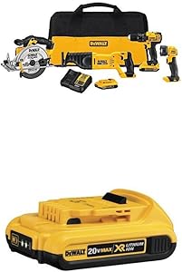 DEWALT DCK423D2 20V MAX 4-Tool Combo Kit with 20V MAX 2.0AH Compact XR Li-Ion Battery
