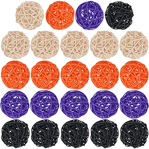 DomeStar Rattan Ball, 24PCS 2 Inch Wicker Ball Decorative Ball Orbs Vase Fillers