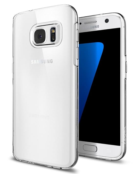 Samsung Galaxy S7 Hülle, Spigen® [Liquid Crystal] Soft Flex Silikon [Crystal Clear] Transparent Ultra Dünn Schlank Bumper-Sty