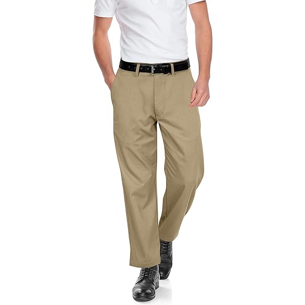 GBOY STUDIO Men's Flat Front Chinos Pants with Expandable Waist