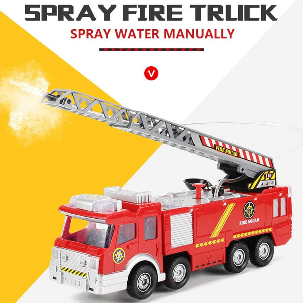 Jinjin Shooting Water Lights Fire Truck Toy, Rescue Vehicle Gift Inertia Toy For Kids Gift (Multicolor)