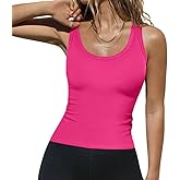 Zeagoo Womens Tank Tops 2026 Scoop Neck Ribbed Sleeveless Top Casual Basic Slim Fitted Knit Cami Tee Shirts