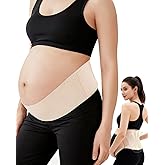 CrazCalf Pregnancy Belly Band, One-Piece & Portable Maternity Support Belt with Ergonest Back Support Stays & Breathable Fabric – Invisible, Adjustable Pregnancy Belly Band for All Belly Shapes