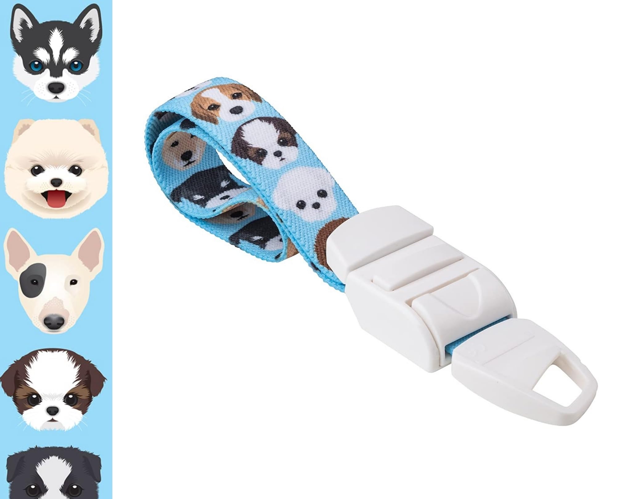 ROLSELEY Blue Medical Nurse Tourniquet with CUTE CARTOON DOGS & PUPPIES Pattern with ABS Plastic Buckle Latex Free Elastic Band Perfect for Doctors, Nurses, Students and Paramedics