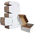 HORLIMER 7x5x2 inches Shipping Boxes Set of 25, White Corrugated Cardboard Box Literature Mailer