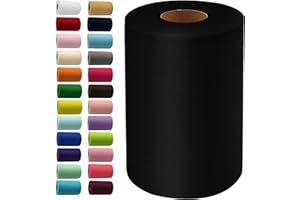 IONTACH Black Tulle Fabric Rolls 6 Inch by 100 Yards (300 feet) Fabric Spool Tulle Ribbon for DIY Black Halloween Tutu Bow Baby Shower Birthday Party Wedding Decorations Christmas Craft Supplies