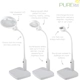 PURElite Multi-Use LED Magnifying Lamp White 1.8x 3x Table Clamp view 2