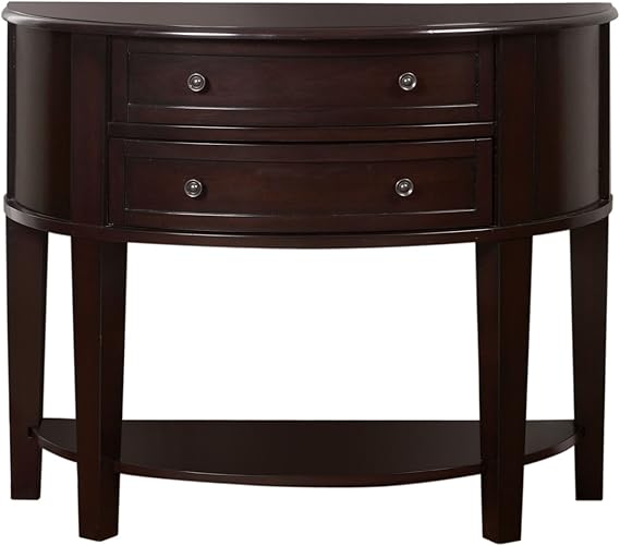 Furniture of America Bonitte SemiCircle Console Table, Espresso