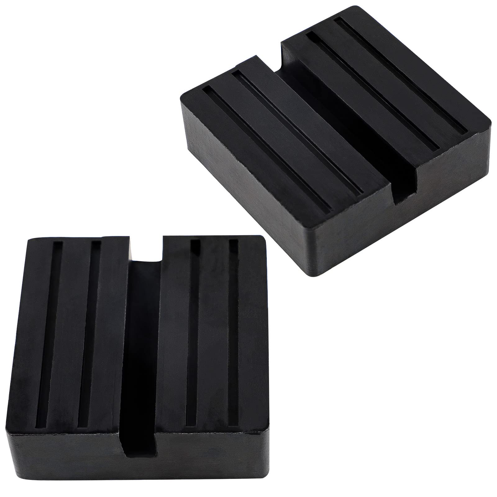 EXLECO 2 Pcs Car Jack Pad Rubber (75x75x25mm) Universal Rubber Pad for Cars/SUV Slotted Frame Rail Protector for Car Adjustment for Trolley Jack and Elevator to Avoid Sill Damage