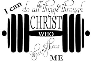 CREATIVE SIGNS N DESIGNS Christ who Strengthens Me- Gym Scripture Vinyl Wall Decal (Dark red)
