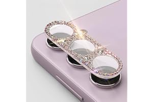 Cavdycidy Bling Diamond Camera Lens Protector Compatible with Samsung Galaxy S22 ＆ Galaxy S22 Plus, Metal Glitter Gem Camera Cover，9H Tempered Glass lens full Screen Protector with 3D Rhinestone