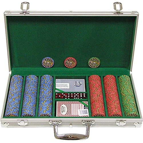 Trademark Poker 300 Chip Nevada Jacks 10g Set with Aluminum Case (Silver)
