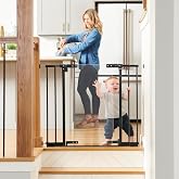 Toddleroo by North States - StepSafe Clear Walk-Thru Baby Gate: Metal Baby Gate with Clear Door - Adjustable Safety Gate for Kids - 29 to 38 Inches Wide - 30 Inches Tall - Black
