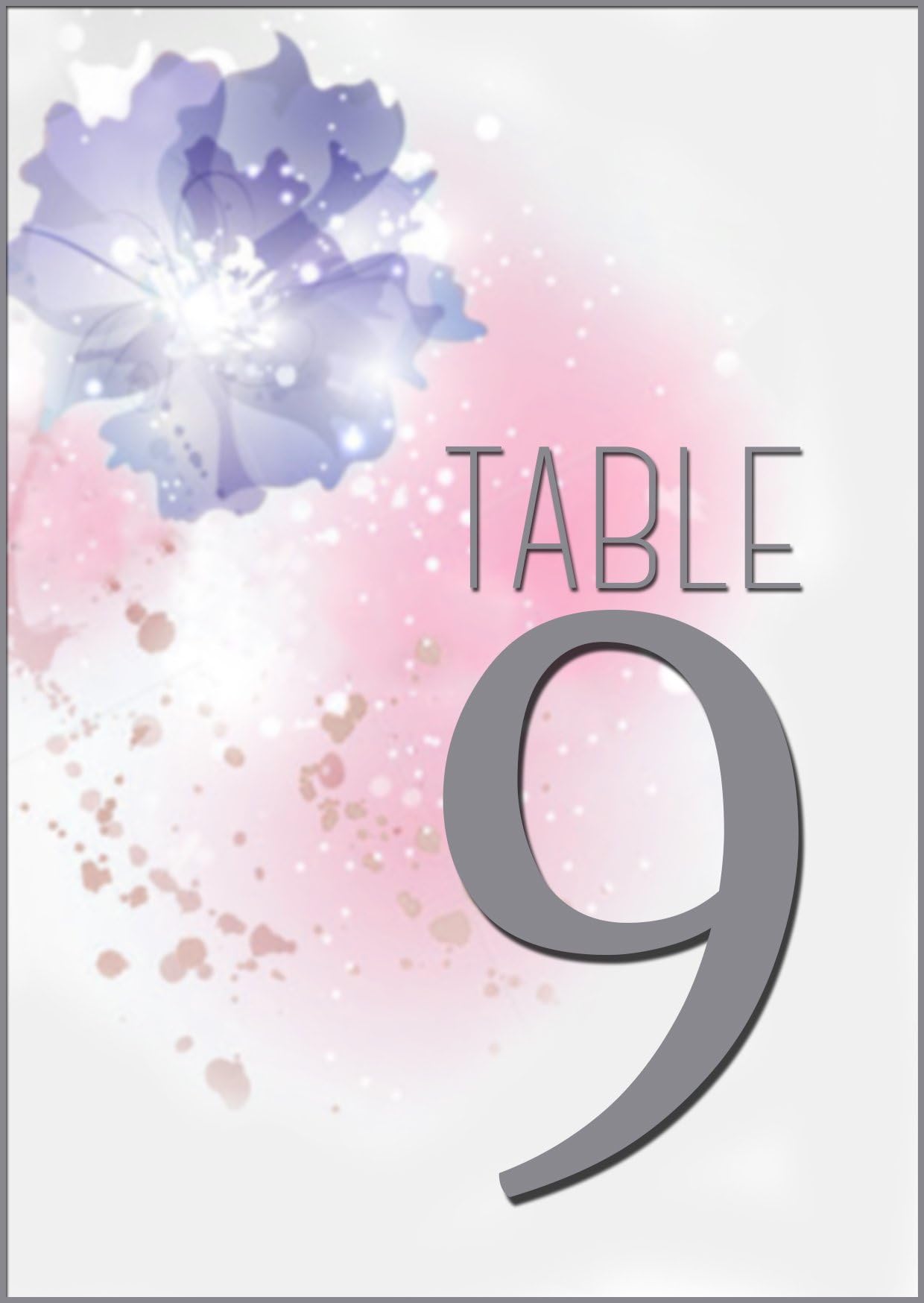 Toppers and Invites Cosmic Flower Table Numbers for Wedding or Party Numbers 1-10 & Top table