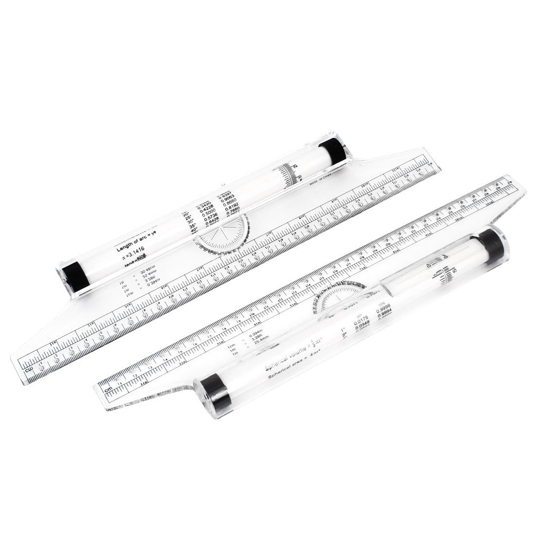 Sourcingmap 2 PCS Measuring Rolling Ruler, 30cm Rolling Parallel Ruler, Multi-Purpose Squares Angles Parallel Line Drawing Roller Ruler Measuring Tool for Architects Engineers Artists