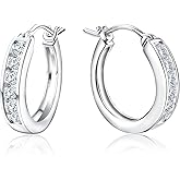 AGRULE Chunky Gemstone Hoop Earrings 14K Yellow Gold Sterling Silver 14mm Small Huggies Aquamarine/Amethyst/Pink Sapphire/London Blue Topaz/Garnet Hoop Earrings for Women