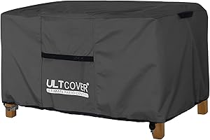 ULTCOVER Patio Coffee Table Cover, Waterproof Rectangular Outdoor Small Side Table Cover 42x24x18 inch, Black