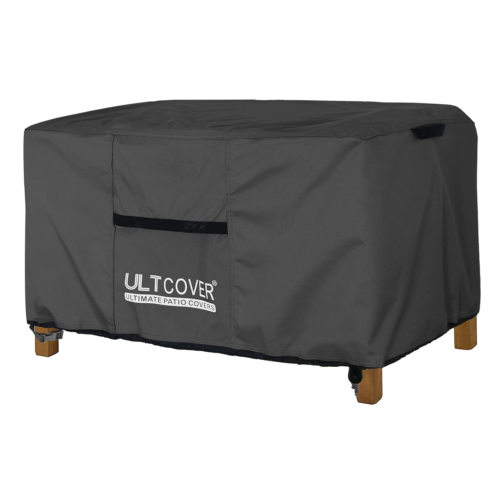 Photo 1 of ULTCOVER Patio Coffee Table Cover, Waterproof Rectangular Outdoor Small Side Table Cover 42x24x18 inch, Black