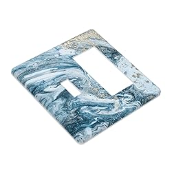 Abstract Turquoise Blue Marble 2 Gang Single