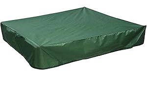 ENOCHROZEY Sandbox Cover Square with Drawstring, Oxford Cloth Sandbox Canopy Waterproof Sandpit Pool Cover Anti UV Sandbox Protection Cover for Sandpit Toys Swimming Pool and Furniture (Green, 71 x 71inch)
