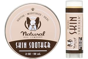 Natural Dog Company Skin Soother Bundle, Includes 2oz Tin + 0.15oz Stick, All Natural Healing Balm for Dogs, Relieves Dry, Itchy Skin, Treats Skin Irritations, Wounds, Hot Spots, Dermatitis