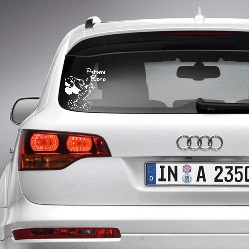 Sticker Bebe A Bord Pour Voiture Prenom Personnalise Minnie 15 Cm Blanc Anakiss Auto Et Moto Autocollants Bebe A Bord Mystik Com Au