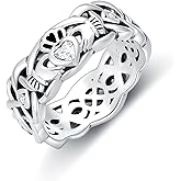 Seiyang Claddagh Ring for Women 925 Sterling Silver Claddagh Birthstone Ring Irish Band