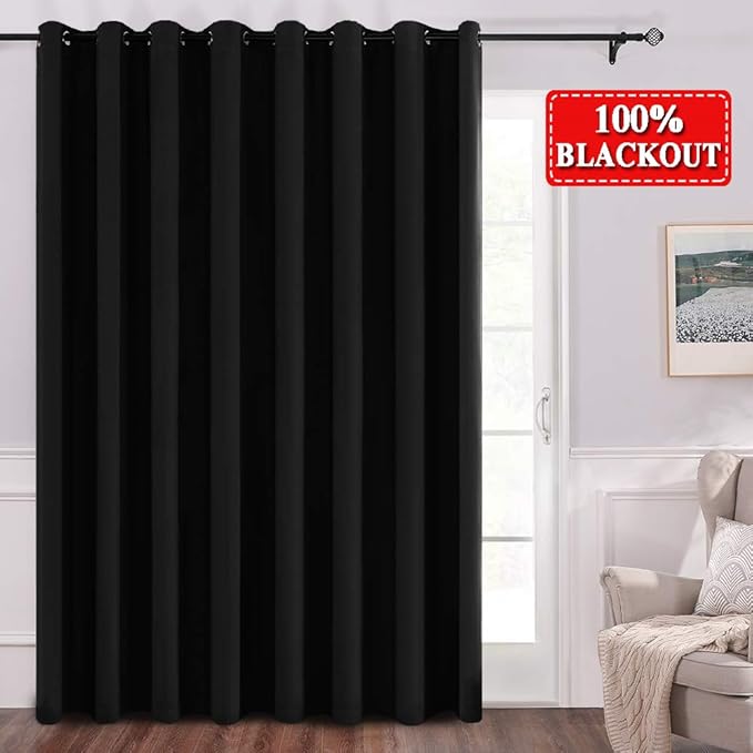 MIULEE Sliding Door Vertical Blinds 100 Blackout Room Divider Curtain Panel with