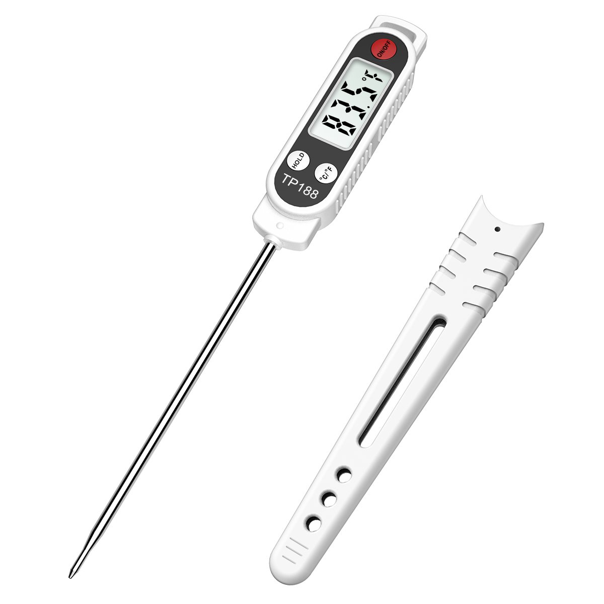 AMIR Digital Meat Thermometer, Upgraded Instant Read Cooking Thermometer with 4.7” Long Probe & LCD Display, Accurate & Fast Food Thermometer with Extended Sheath for Grill, BBQ, Baking, Cooking