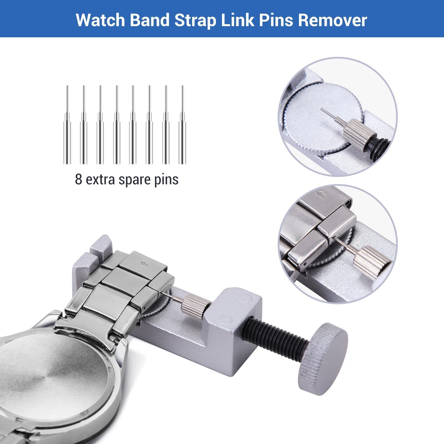 Watch Tool Kit, Ohuhu 213 PCS Upgraded Heavy Duty Watch Repair Kit Battery Replacement Link Removal Band Tool Kits Professional Watch Back Case Opener Removal Tools with PU Leather Bag Fathers Day