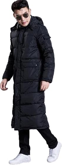 Amazon Gudeke ダウンコート メンズ ロング ダウンジャケット ロング 大きいサイズ ダウン コート 暖かい スリム 修身 無地 防寒ジャケット ひざコート 中綿入 ライトダウン 防風 ファッション かっこいい コート ジャケット 通販