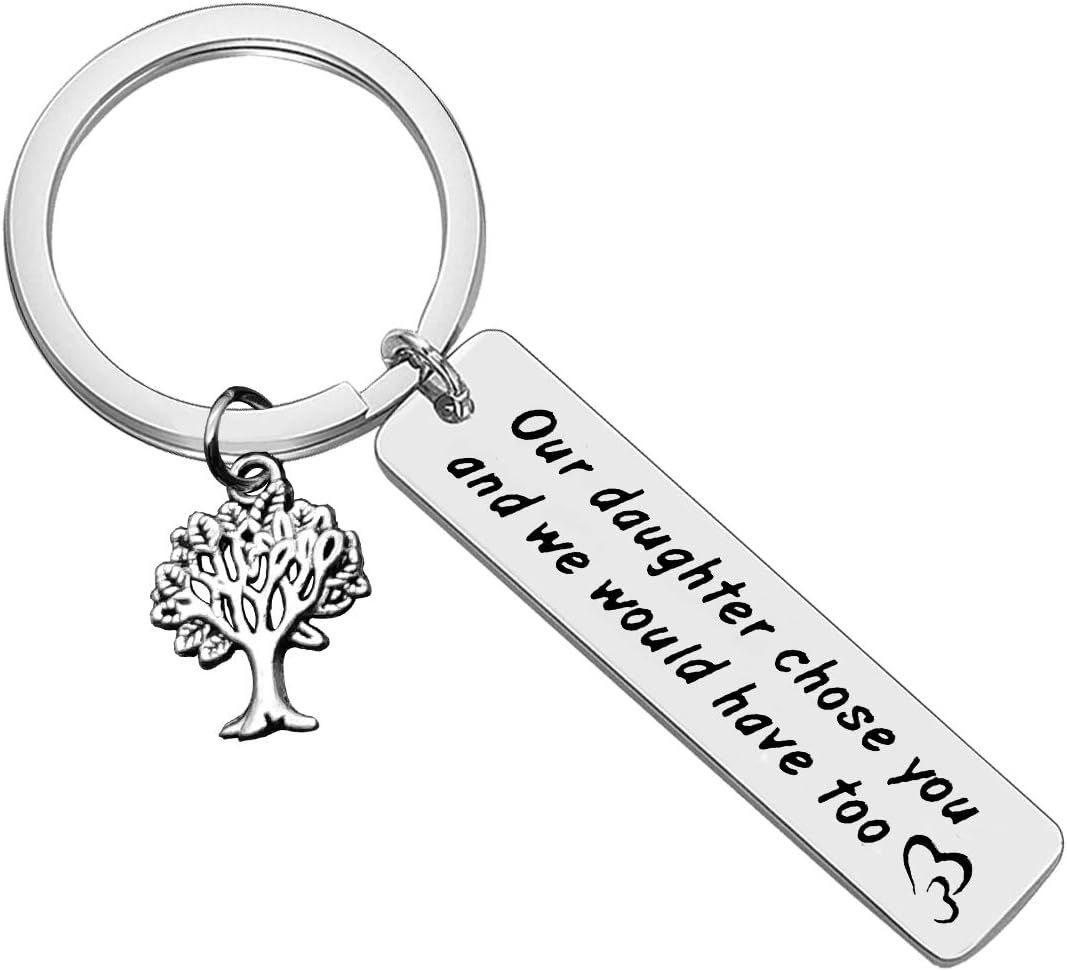 Huwujiu Son in Law Gifts Keyring Our Daughter Chose You and We Would Have Too Keyring Gifts for Son in Law Wedding Gifts Christmas Birthday Gifts for Son in Law