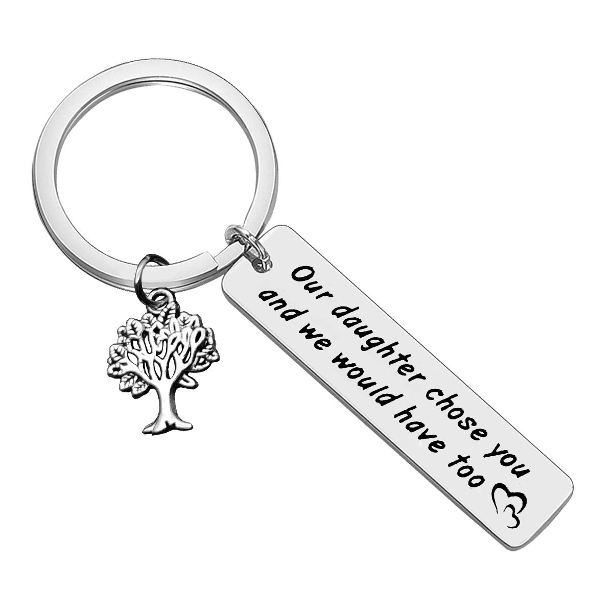Huwujiu Son in Law Gifts Keyring Our Daughter Chose You and We Would Have Too Keyring Gifts for Son in Law Wedding Gifts Christmas Birthday Gifts for Son in Law