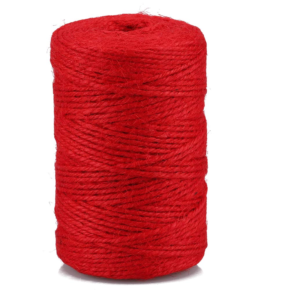 jijAcraft Jute Twine 2 mm x 100 m for Crafts, Decoration, Gift Wrapping, Gardening (Red) — image 1