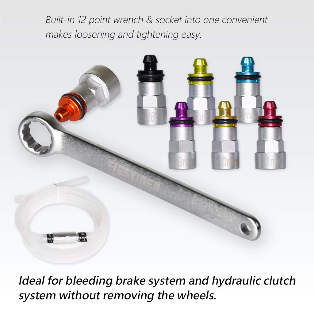 7 8 9 10 11 12mm Clutch Bleeder Hose 12 Point Wrench and Check Valve 6