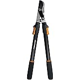 Fiskars Power-Lever Extendable Lopper, 2X Cutting Power, Precision-Ground Blade, 25"-37", Black & Orange