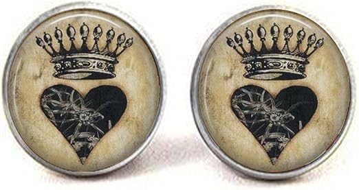 Amazon Com Stap Antique Vintage Heart With Crown Cufflinks