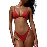 SOULSHE Swimsuit for Women 2025 Women's Triangle Bikini Spaghetti Straps Bikini Sets Two Piece Swimsuit Bathing Suits