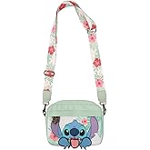 Bioworld Disney Stitch Floral Print Green 7" Crossbody Bag