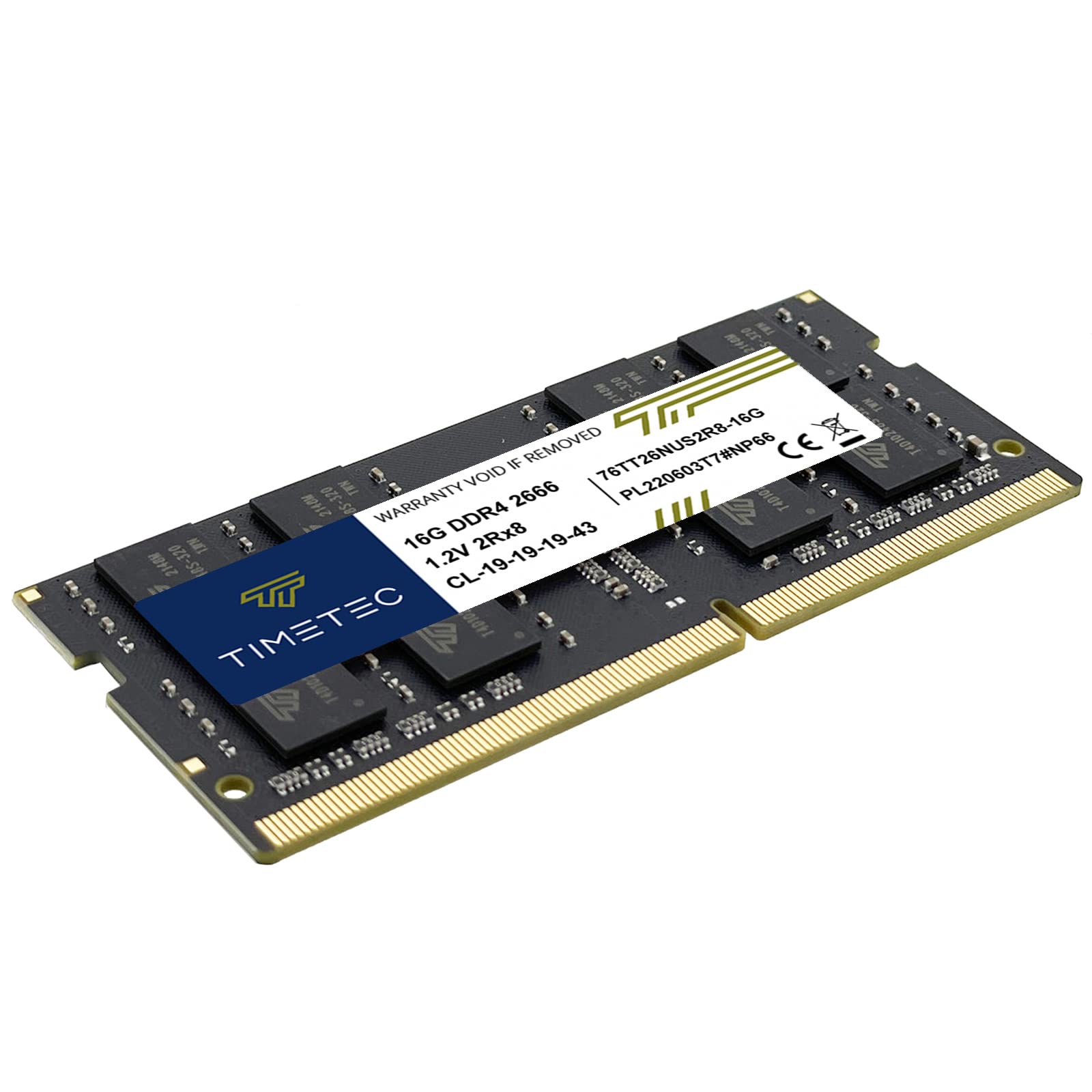 Timetec 16GB DDR4 2666MHz (DDR4-2666) PC4-21300 (PC4-2666V) Non-ECC Unbuffered 1.2V CL19 2Rx8 Dual Rank 260 Pin SODIMM Laptop Notebook PC Computer Memory RAM Module Upgrade (16GB)