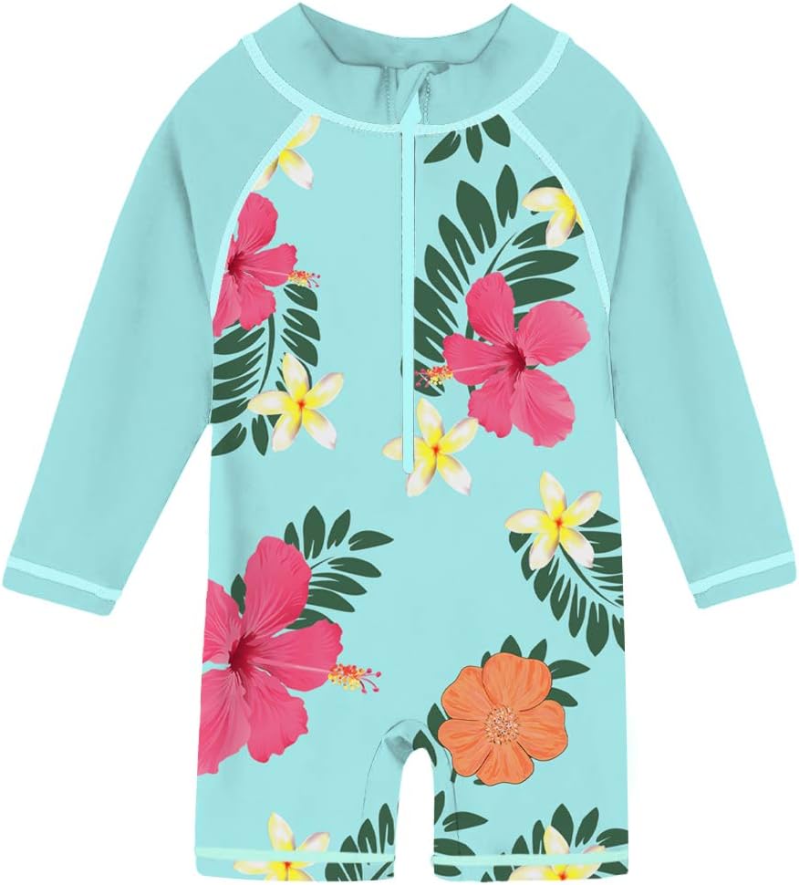 Baby Toddler Boys Girls Swimsuit UPF 50+ Rashguard Swimwear One-Piece Long Sleeve Bathing Suits 6-36 Months