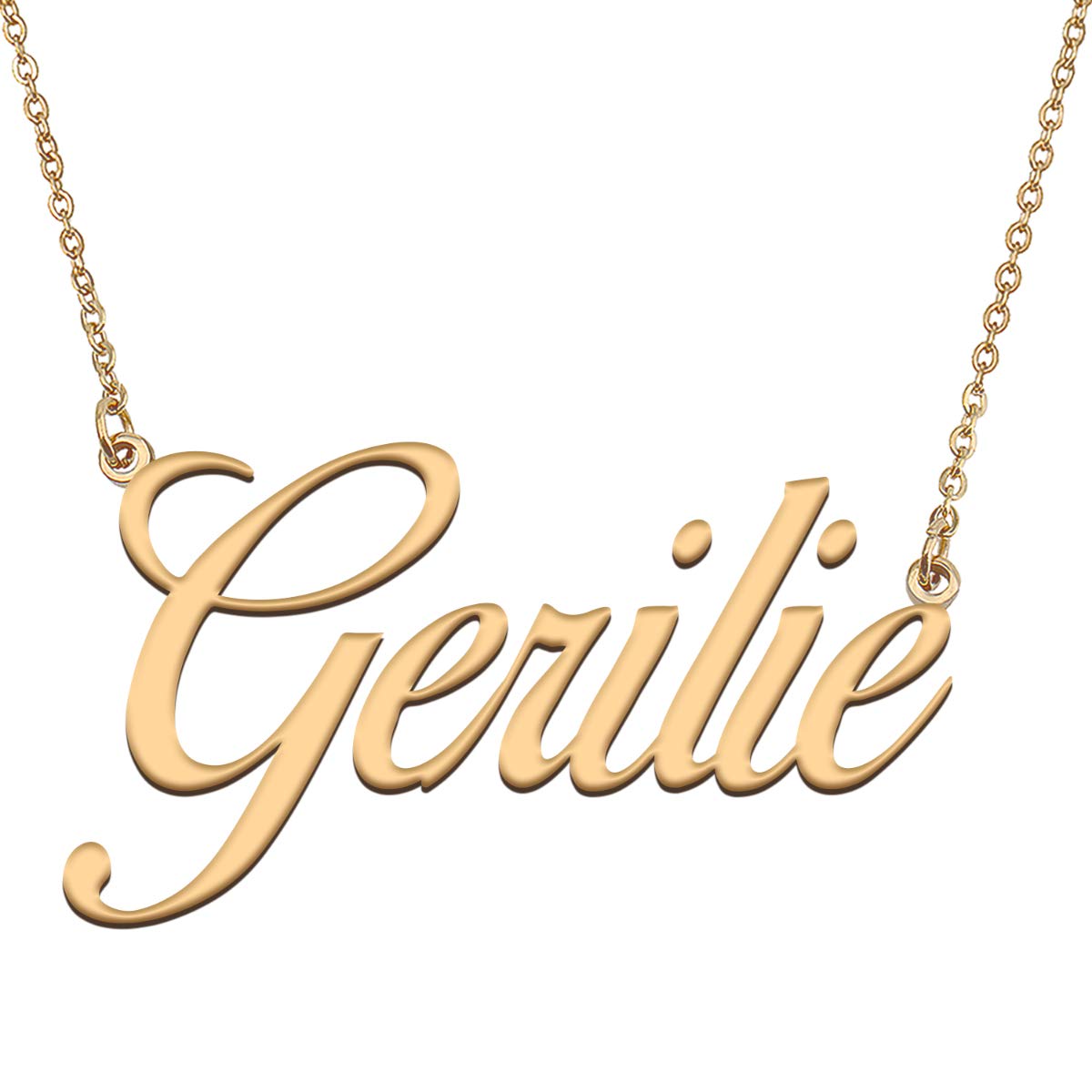 HUAN XUN Customized Custom Simple Any Name Necklace